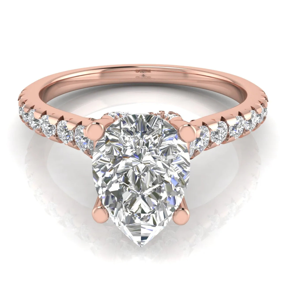 Classic Pavé Accent Solitaire Ring