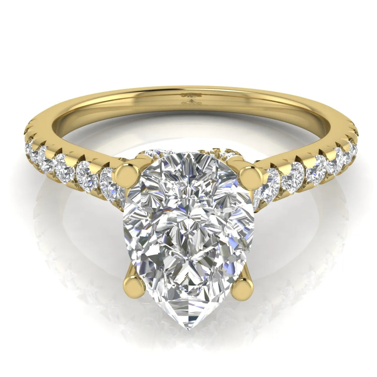 Classic Pavé Accent Solitaire Ring
