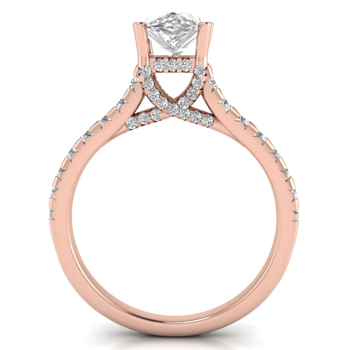 Classic Pavé Accent Solitaire Ring