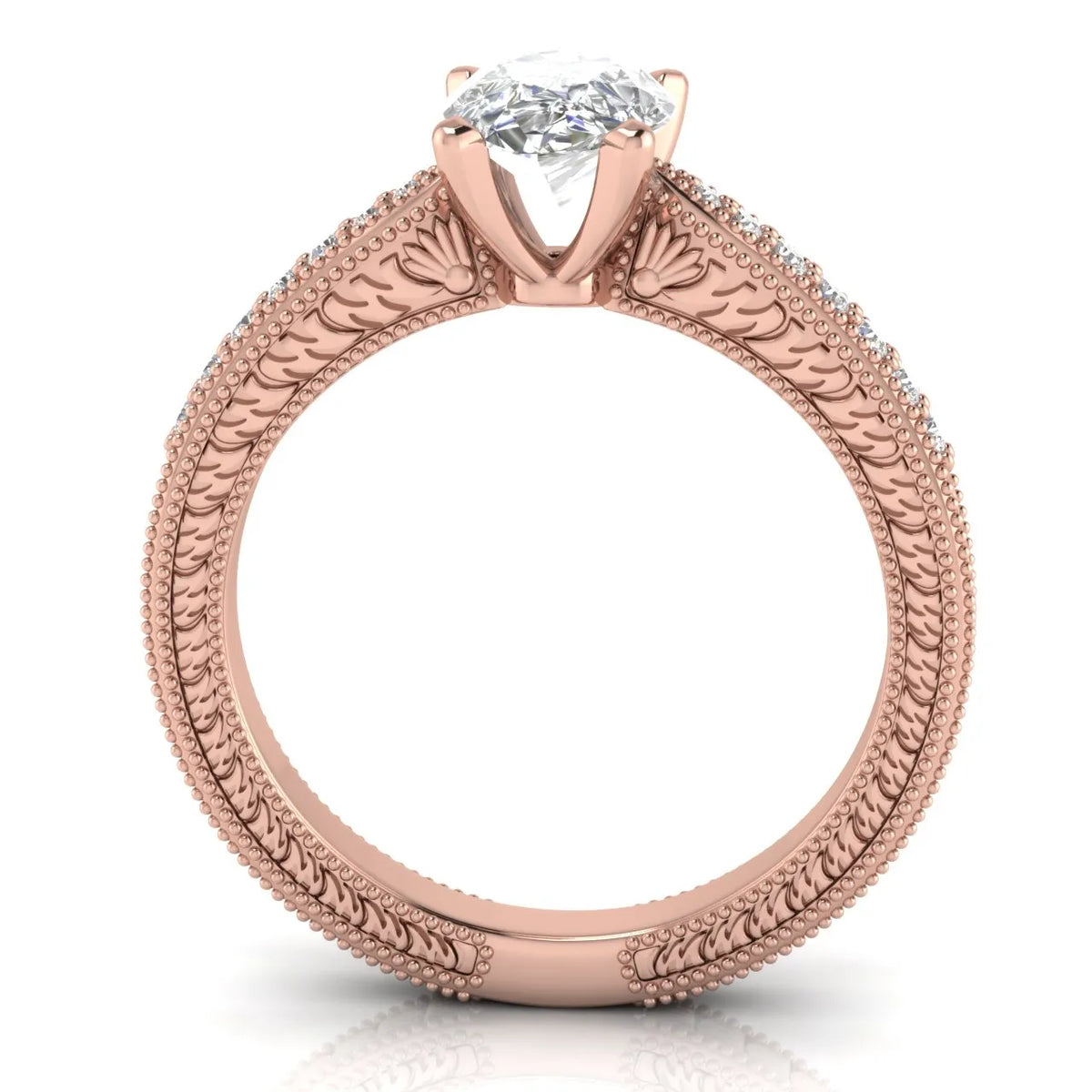 Vintage-Inspired Solitaire Ring with Accent Stones