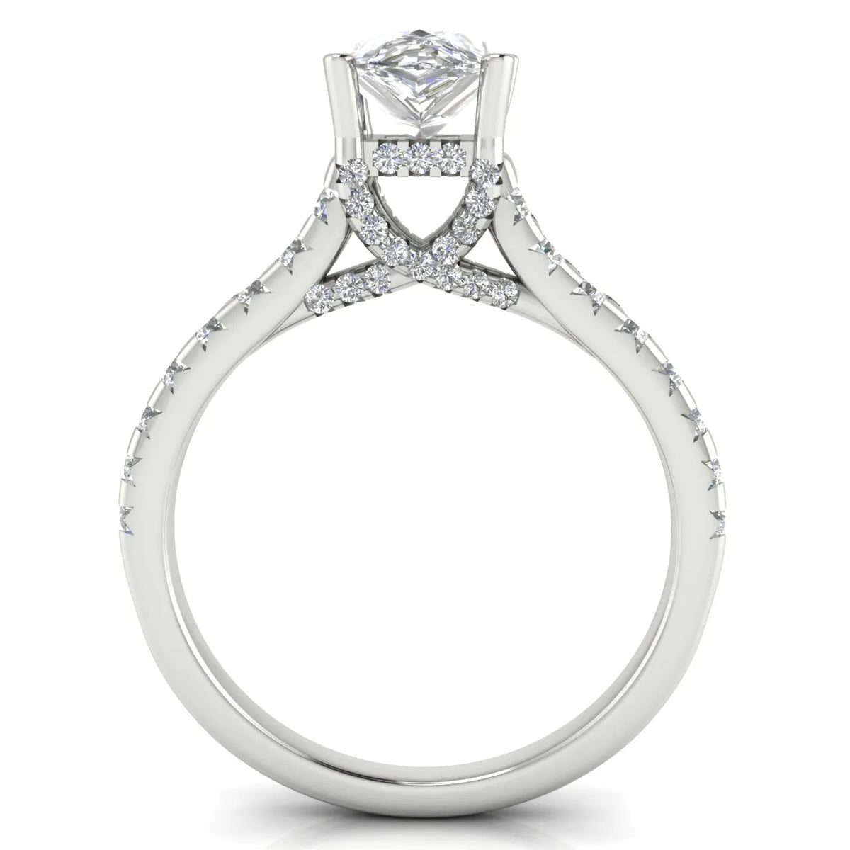 Classic Pavé Accent Solitaire Ring