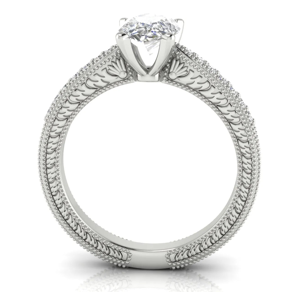 Vintage-Inspired Solitaire Ring with Accent Stones