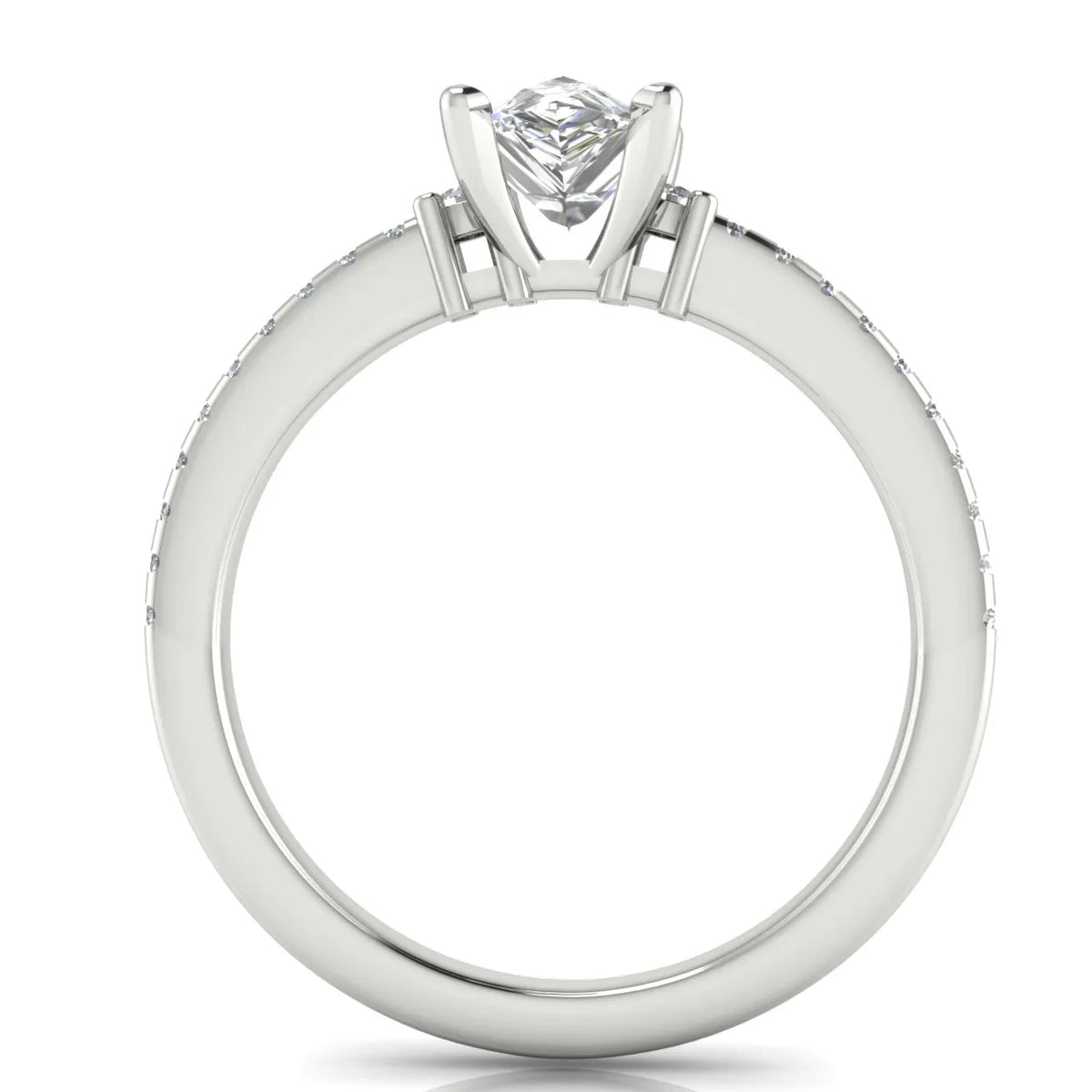 Classic Pavé Accent Solitaire Ring