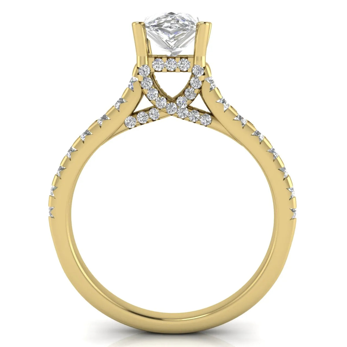 Classic Pavé Accent Solitaire Ring