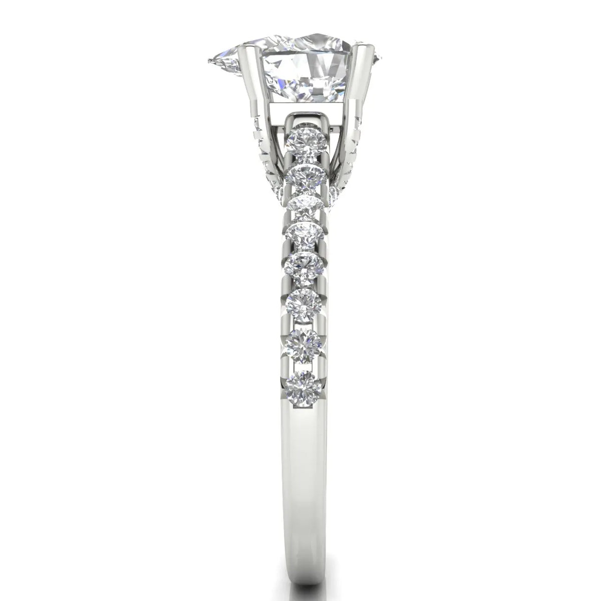 Classic Pavé Accent Solitaire Ring