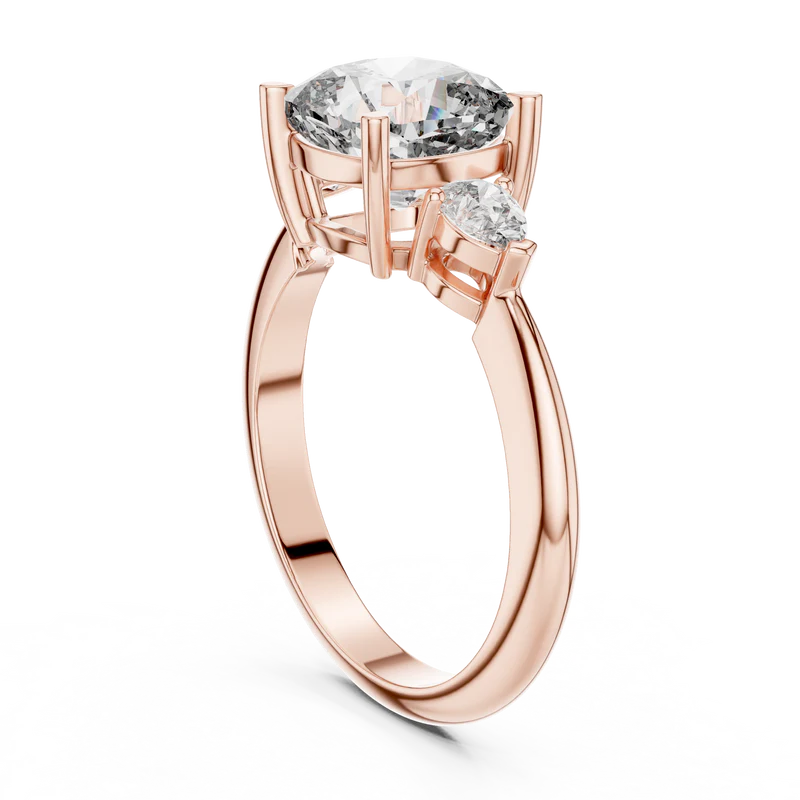 Cushion Radiance Ring with Trio Diamond Set