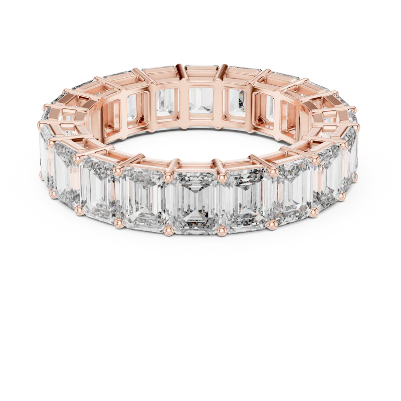 The Regal Radiance Emerald-Cut Diamonds Eternity Band