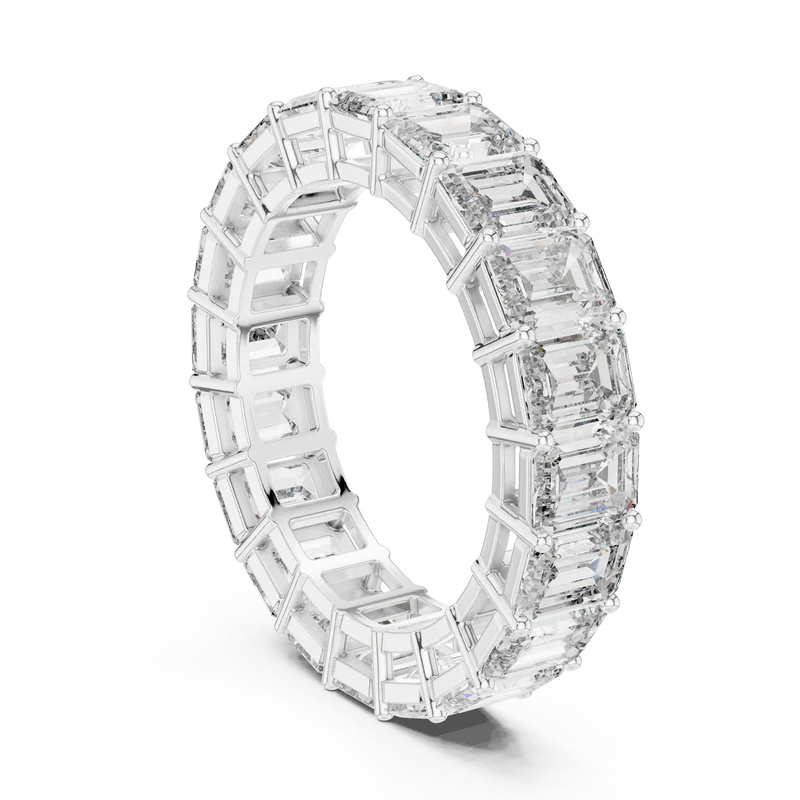 The Regal Radiance -Cut Diamonds Eternity Band (925 Sterling Silver) (925 Sterling Silver)