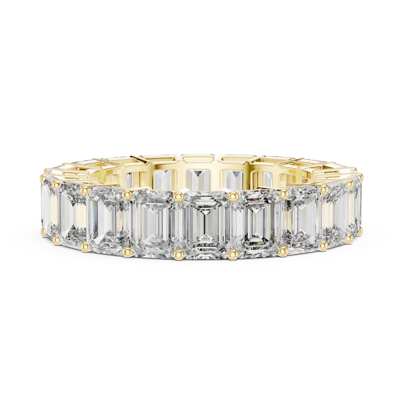 The Regal Radiance Emerald-Cut Diamonds Eternity Band