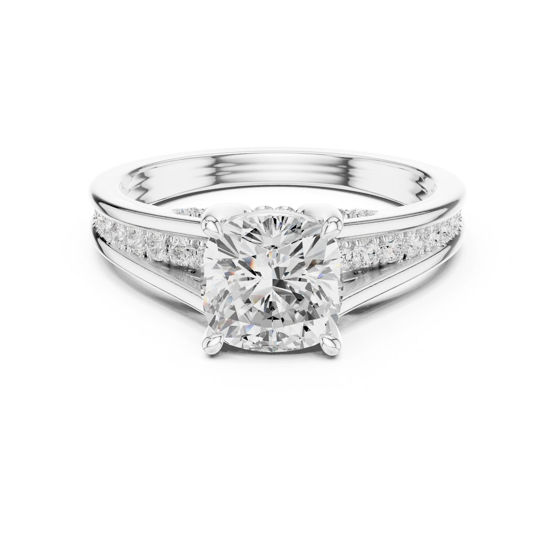 Step-Cut Harmony Radiance Halo Ring - Seraphine Jewels