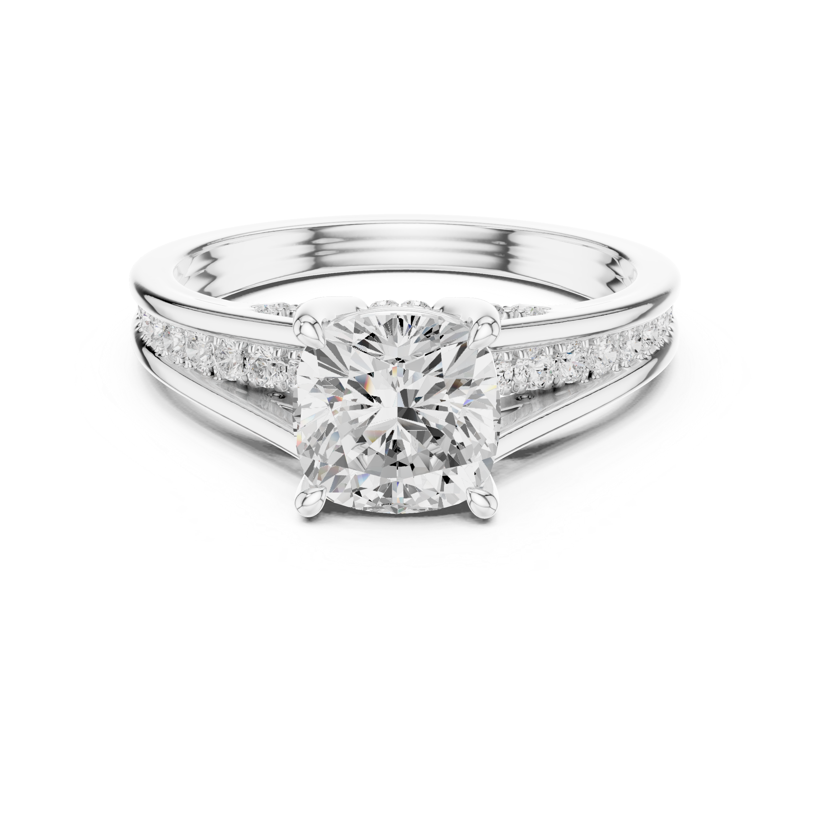Step-Cut Harmony Radiance Halo Ring - Seraphine Jewels