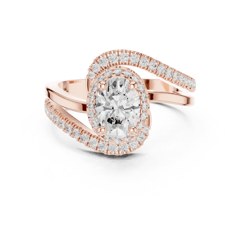 Oval Radiance Twist Engagement Ring