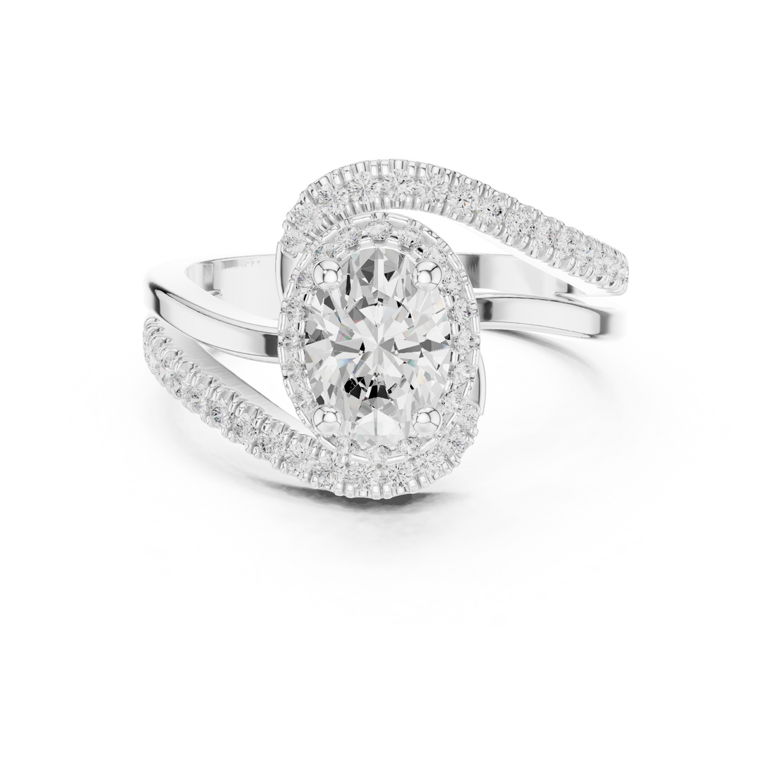 Oval Radiance Twist Engagement Ring - Seraphine Jewels