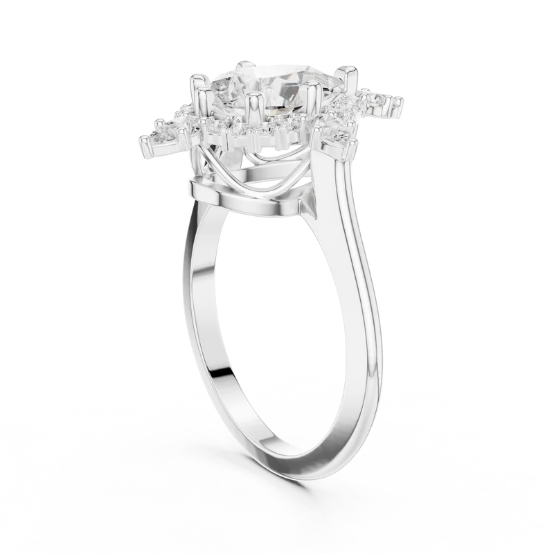 Pear Cut Luminous Halo Ring