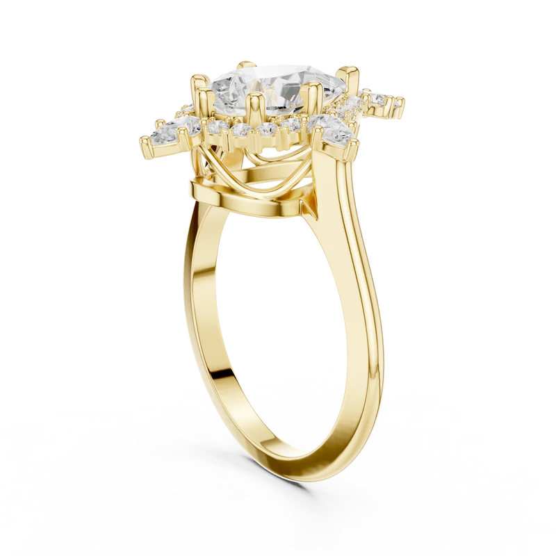 Pear Cut Luminous Halo Ring