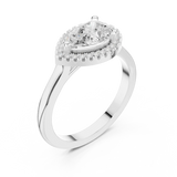 Halo Crown Pear Diamond Ring