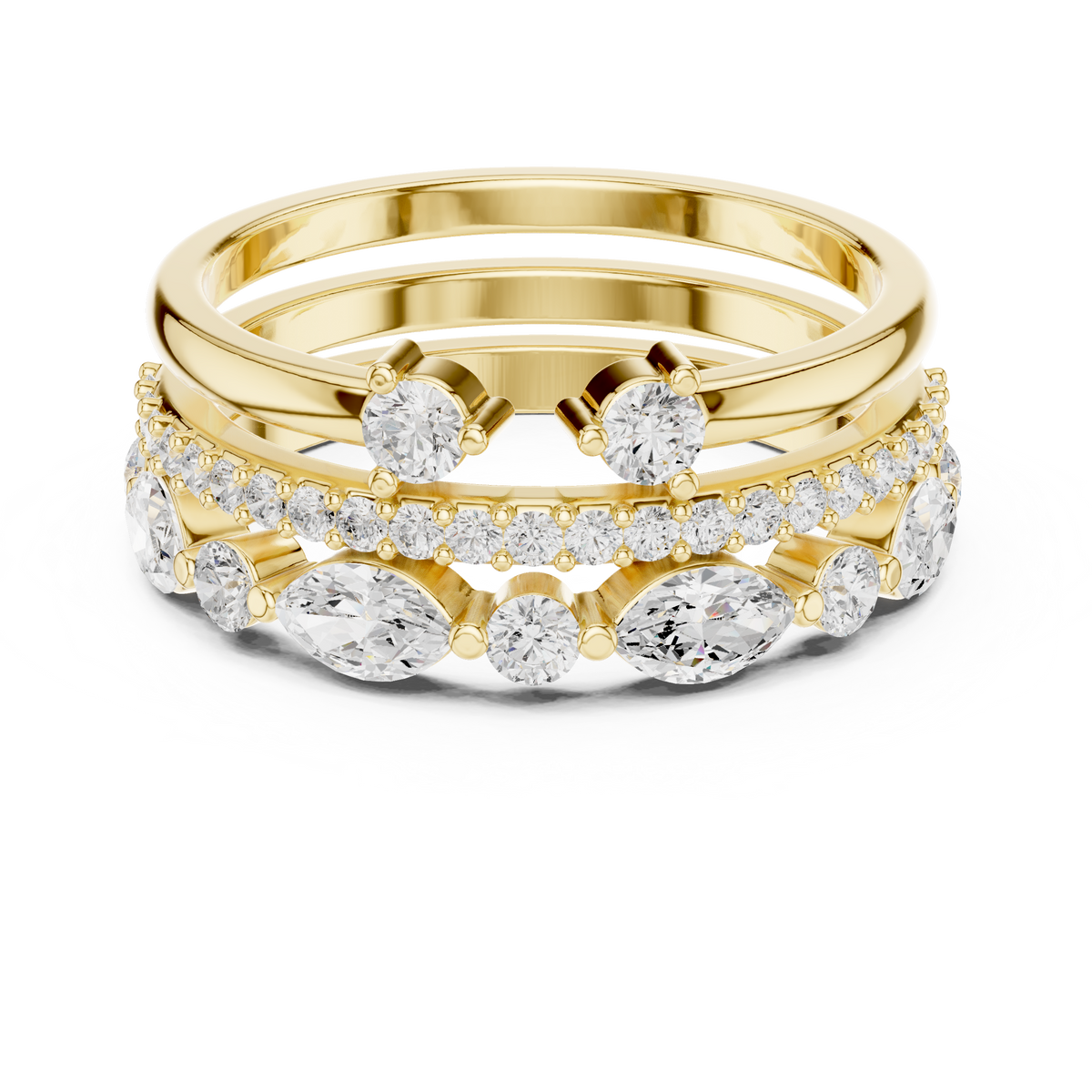 Radiant Harmony Multi-Shape Ring