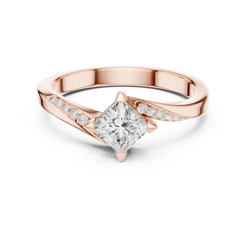 Princess-Cut Diamond Crisscross Ring