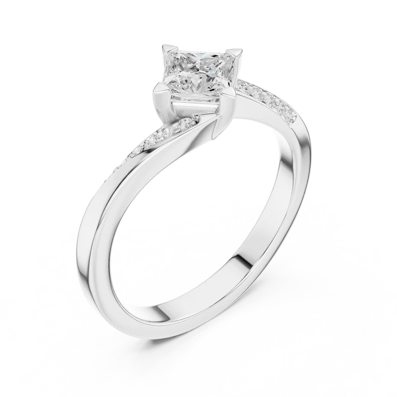 Princess-Cut Diamond Crisscross Ring