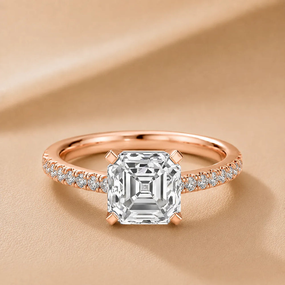 Delicate Pavé Accent Solitaire Ring