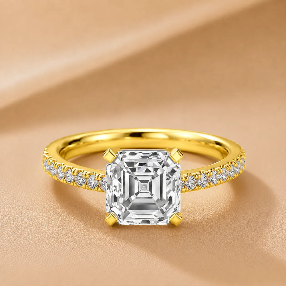 Delicate Pavé Accent Solitaire Ring