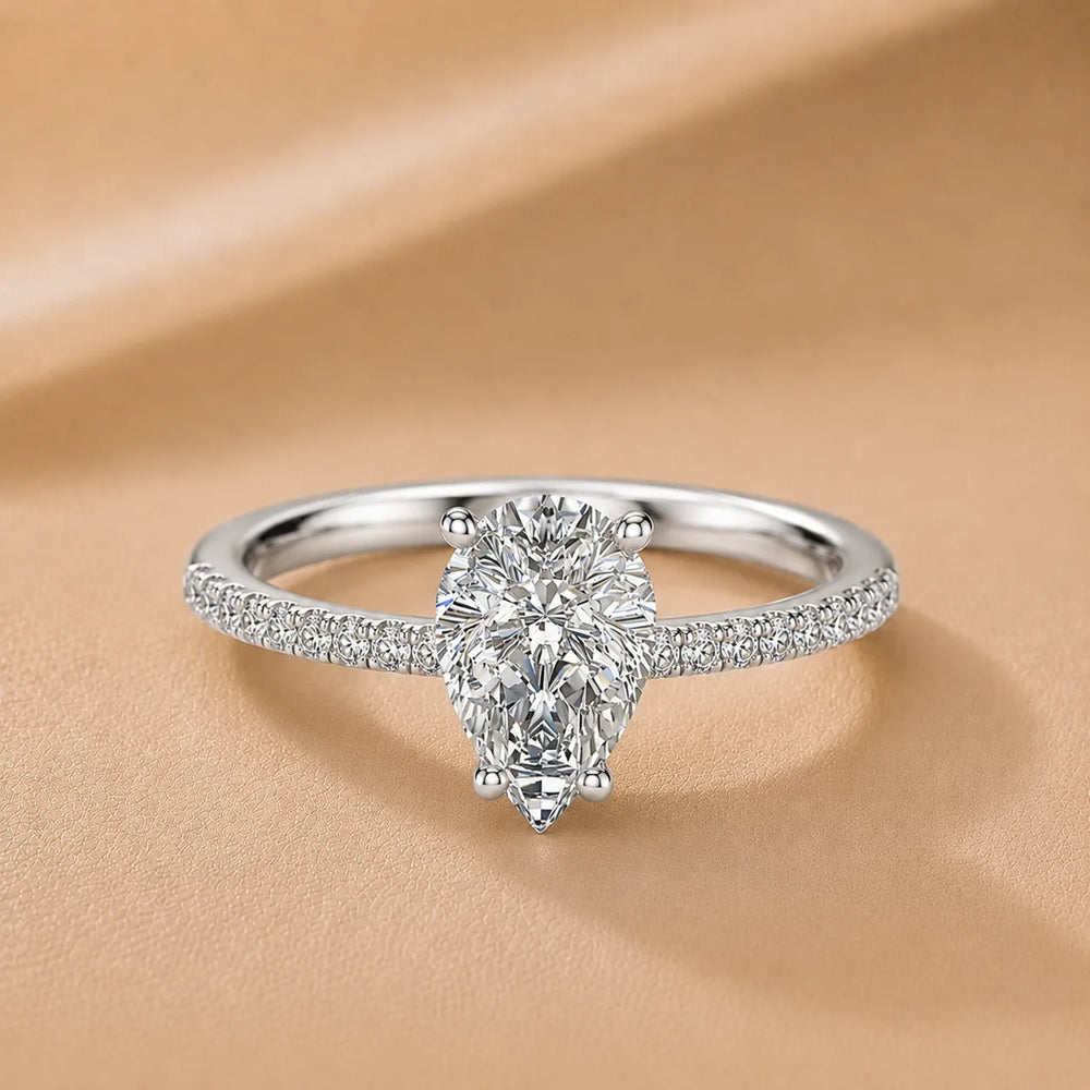 Delicate Pavé Accent Solitaire Ring