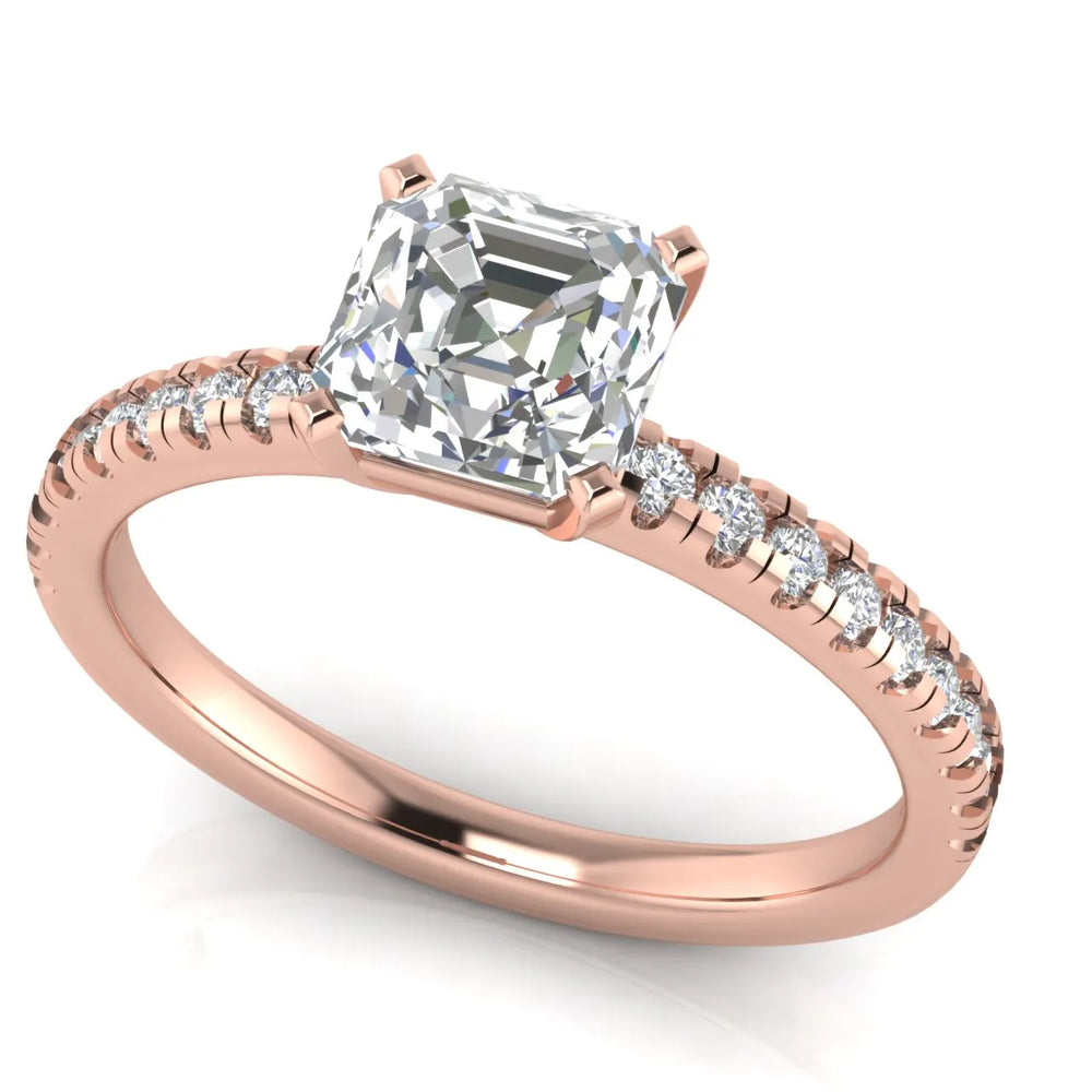 Delicate Pavé Accent Solitaire Ring