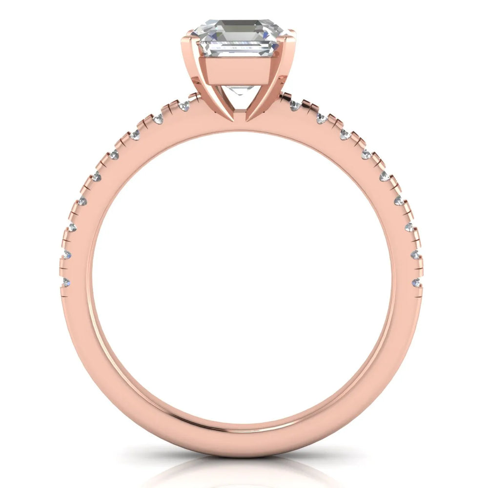Delicate Pavé Accent Solitaire Ring