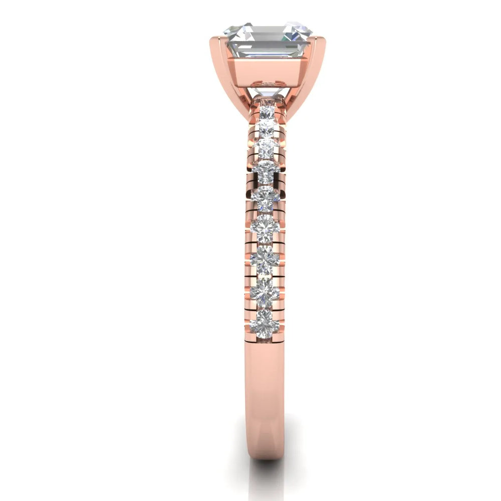 Delicate Pavé Accent Solitaire Ring