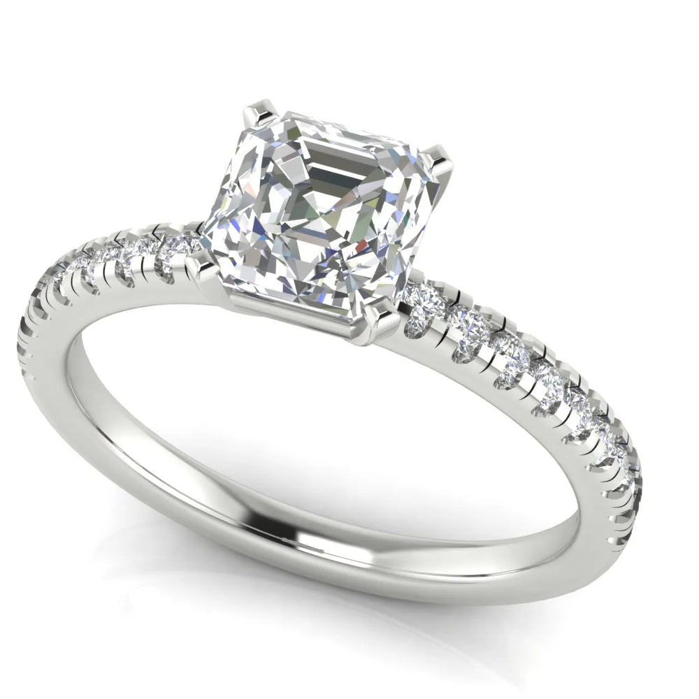 Delicate Pavé Accent Solitaire Ring