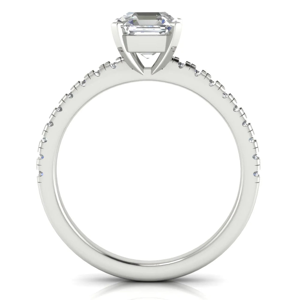 Delicate Pavé Accent Solitaire Ring