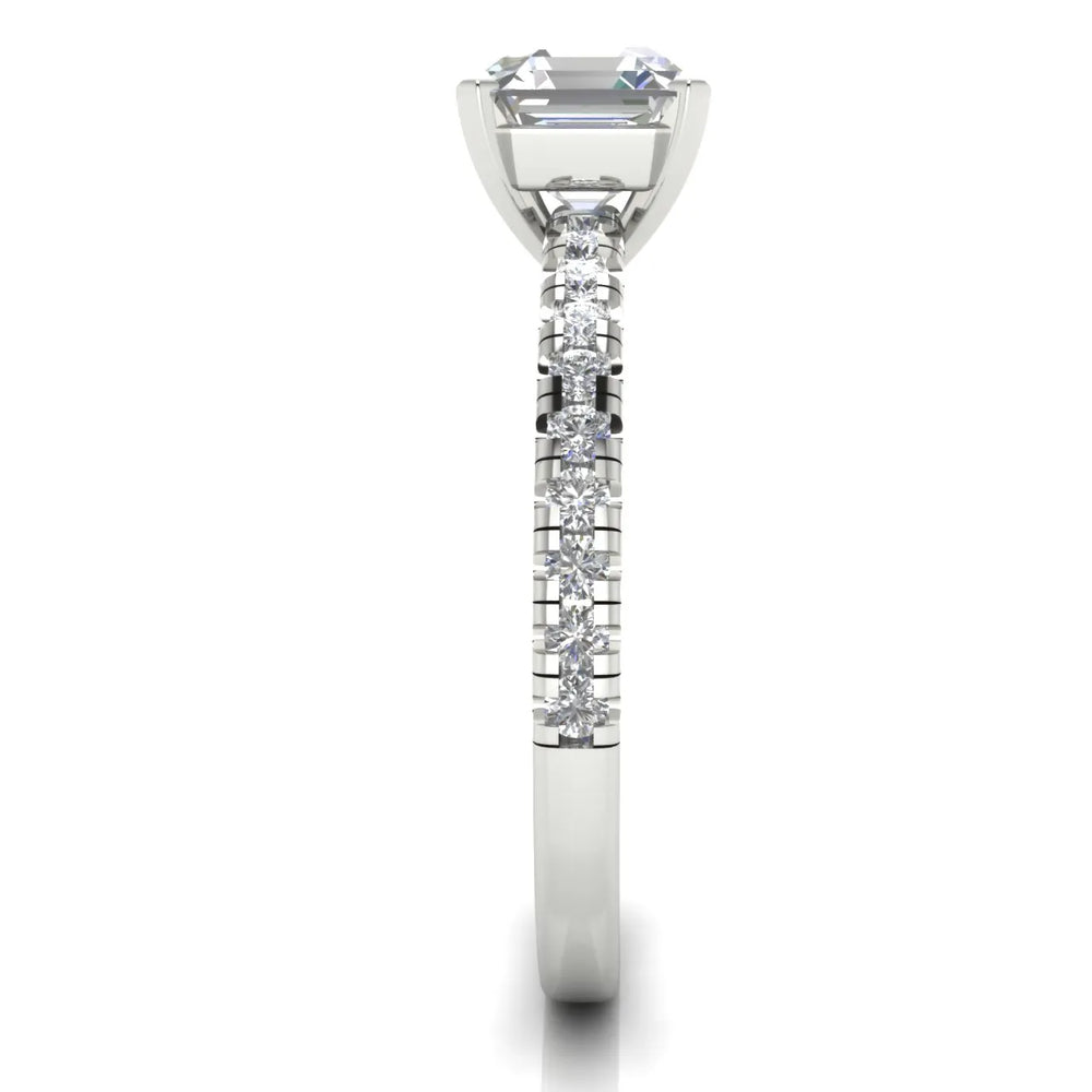 Delicate Pavé Accent Solitaire Ring