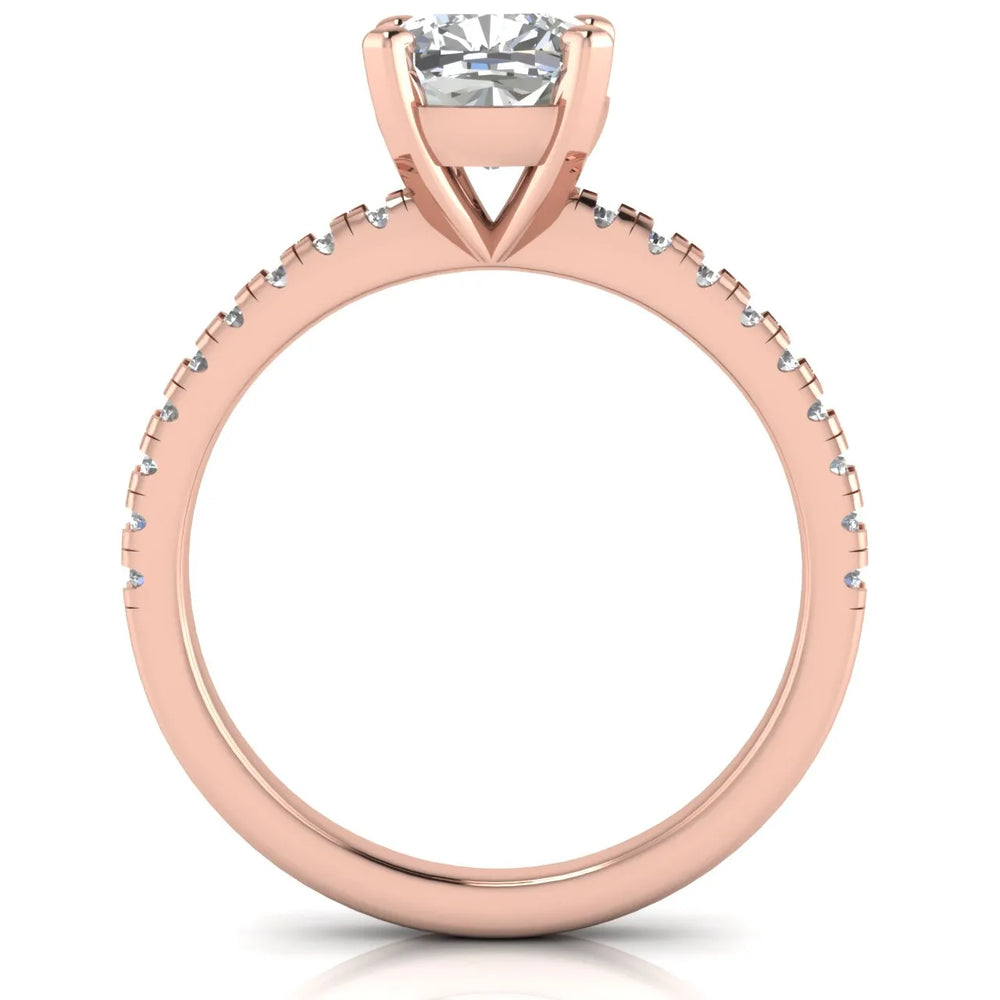 Delicate Pavé Accent Solitaire Ring