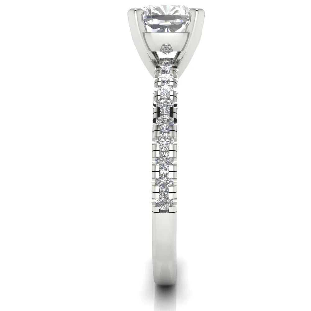 Delicate Pavé Accent Solitaire Ring