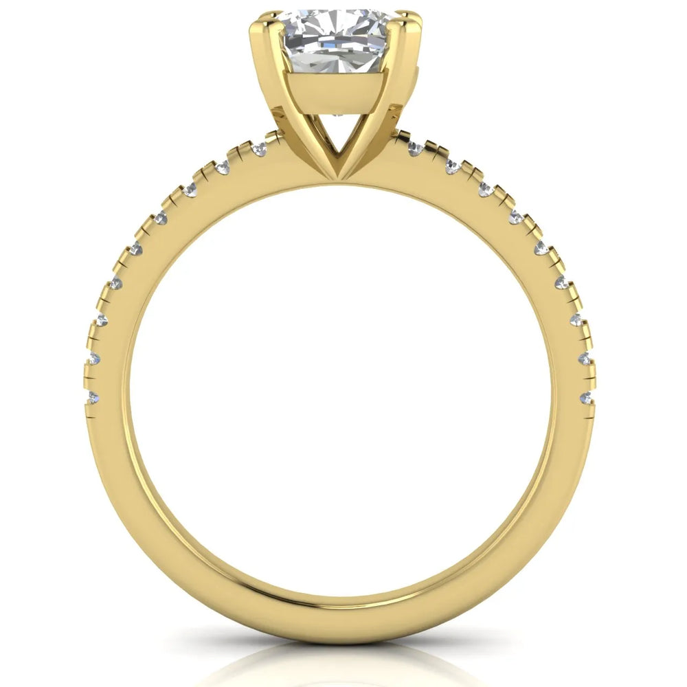 Delicate Pavé Accent Solitaire Ring