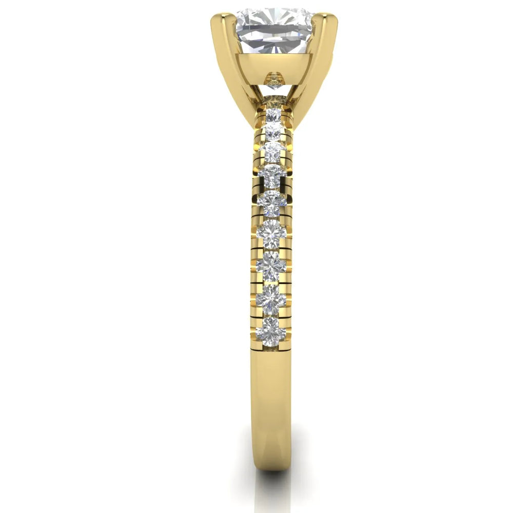 Delicate Pavé Accent Solitaire Ring