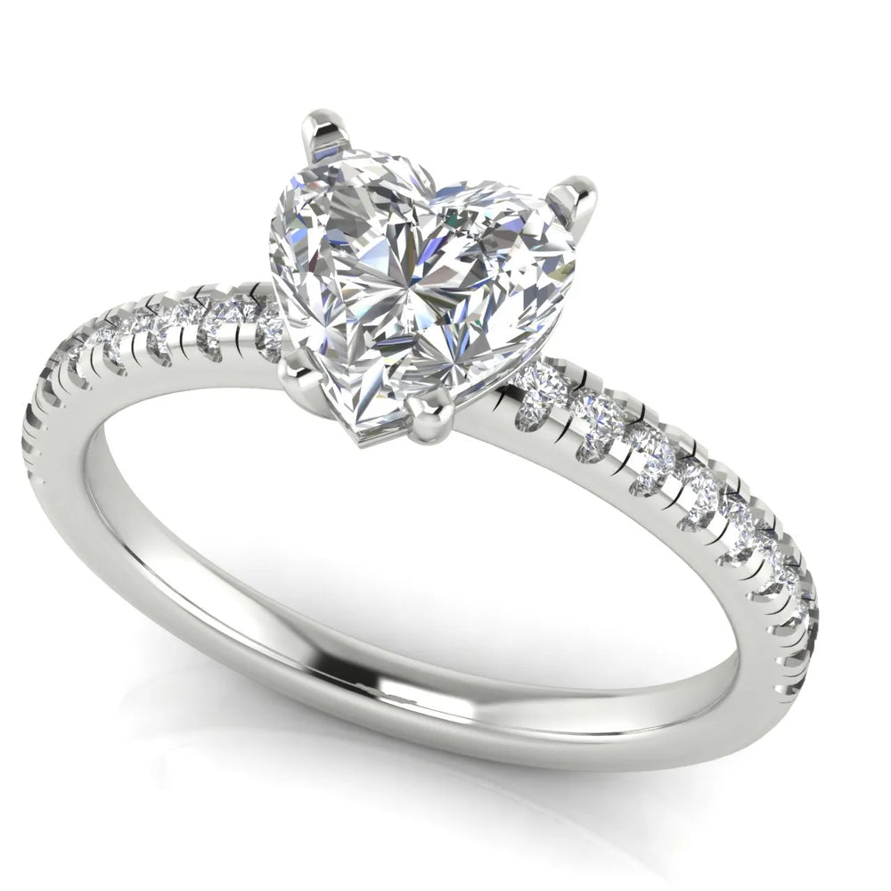 Delicate Pavé Accent Solitaire Ring