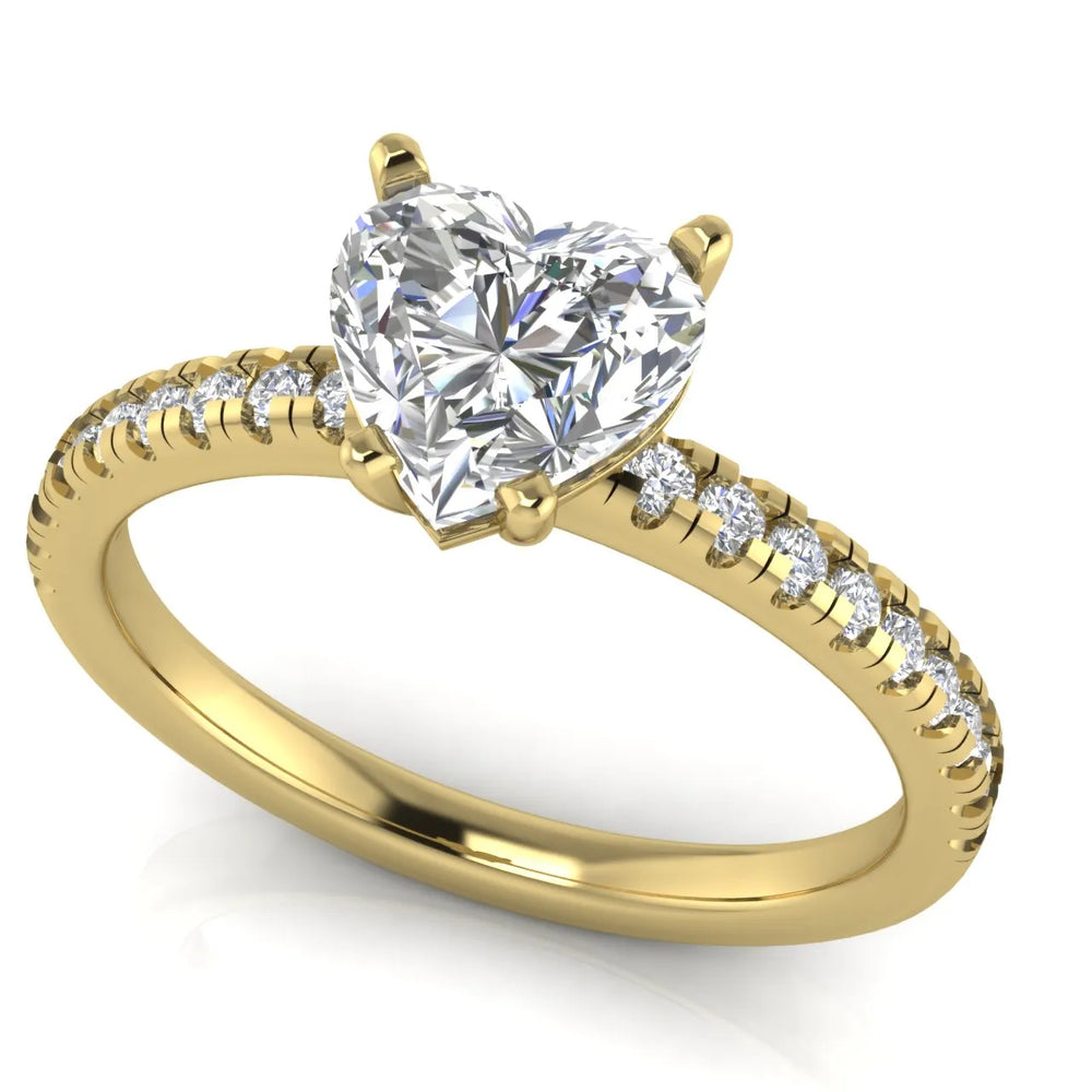 Delicate Pavé Accent Solitaire Ring