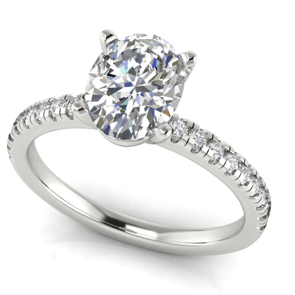 Delicate Pavé Accent Solitaire Ring