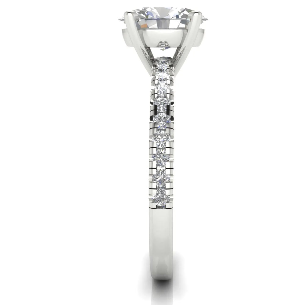 Delicate Pavé Accent Solitaire Ring