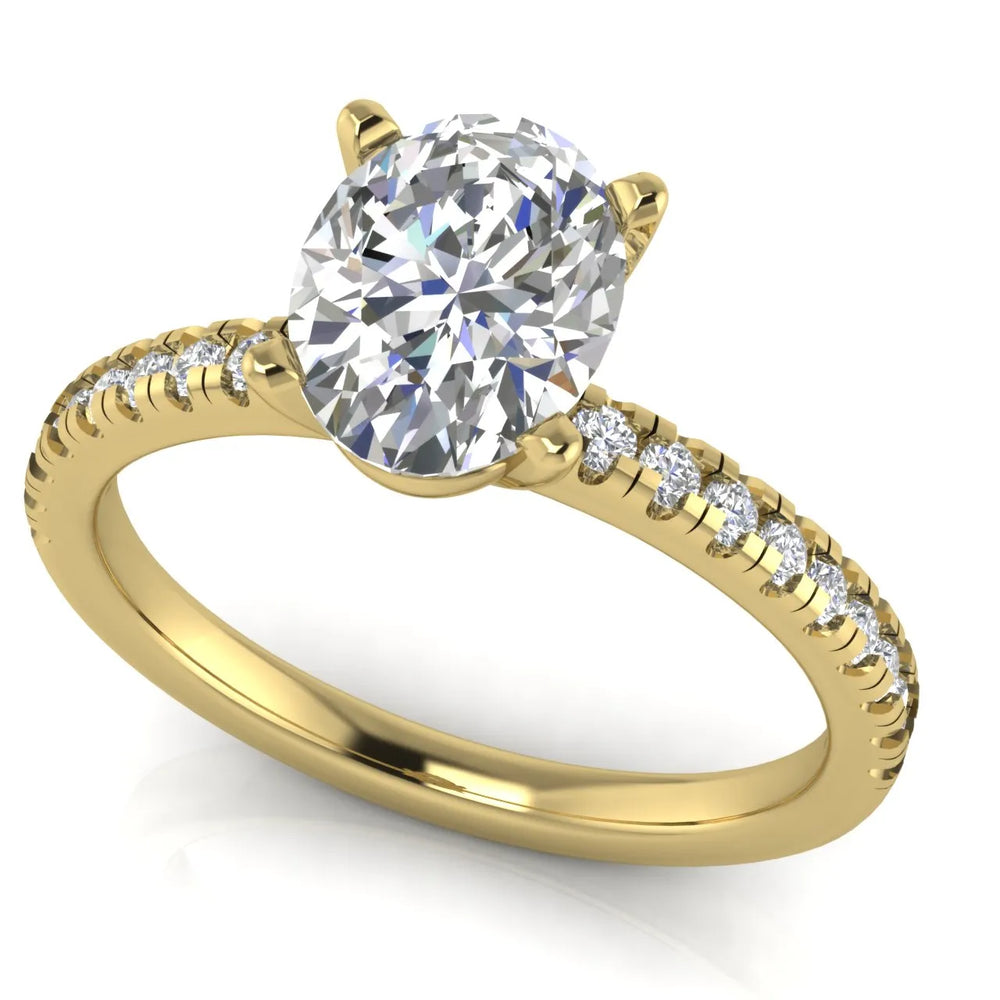 Delicate Pavé Accent Solitaire Ring