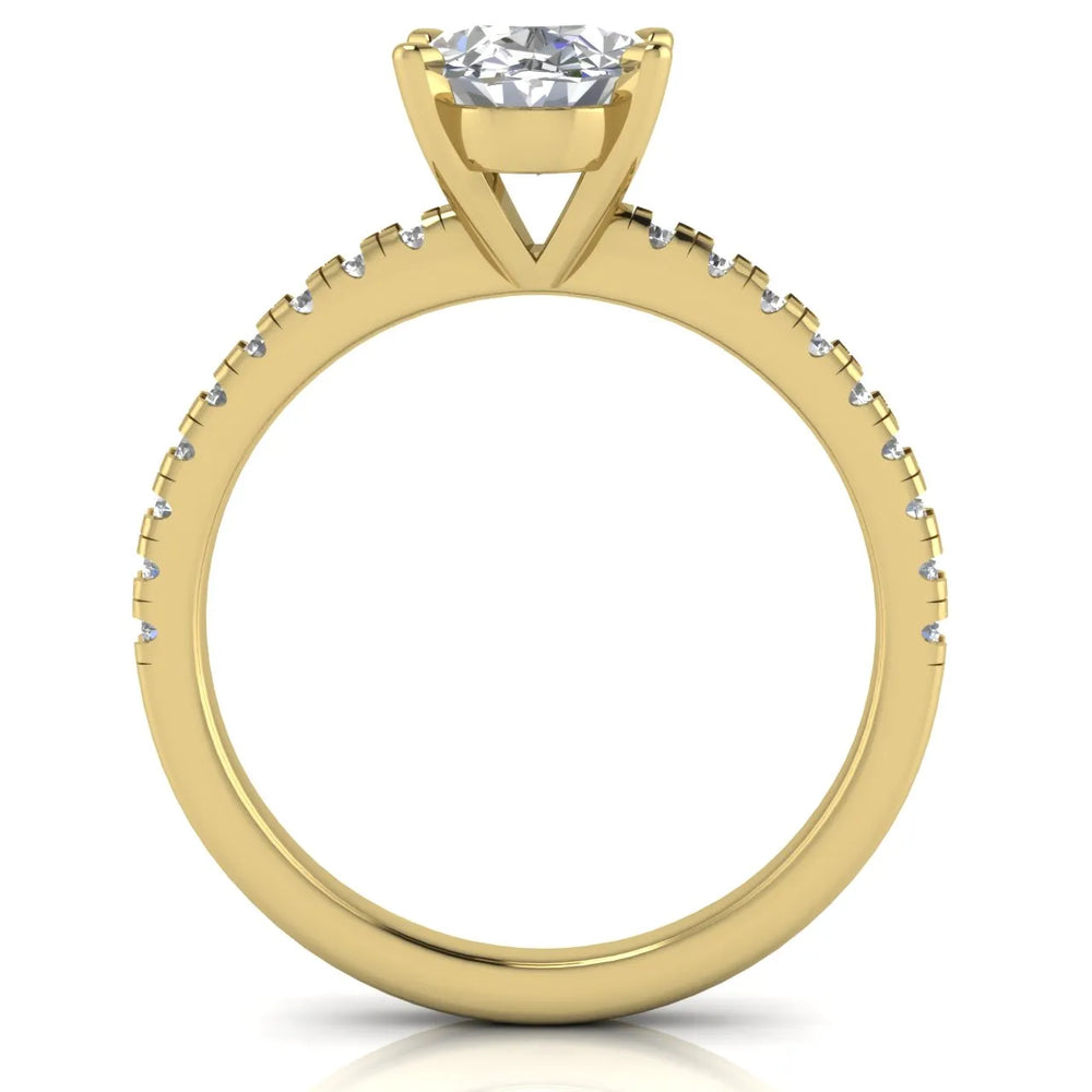 Delicate Pavé Accent Solitaire Ring