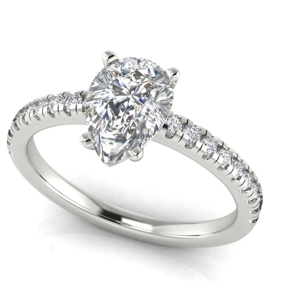 Delicate Pavé Accent Solitaire Ring