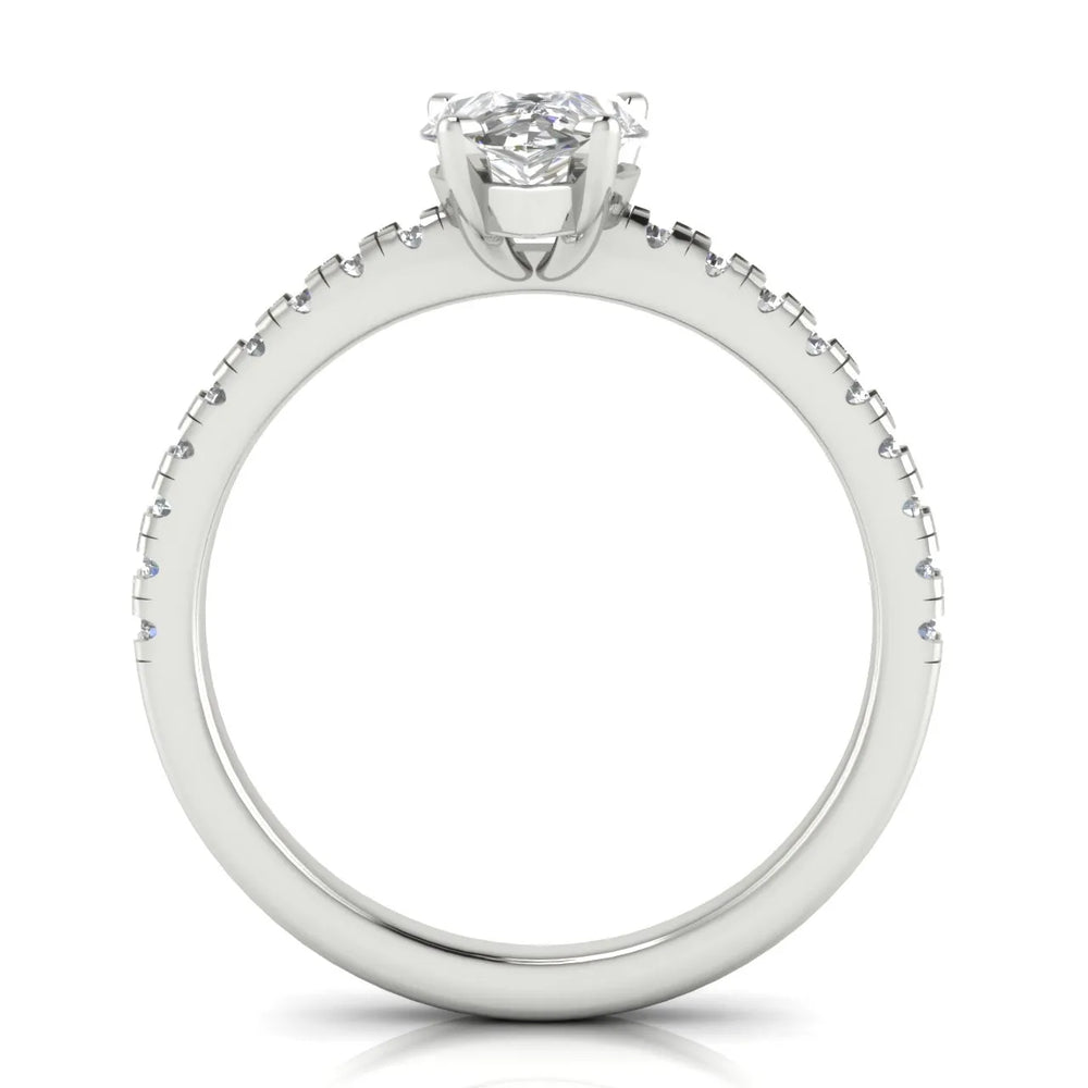 Delicate Pavé Accent Solitaire Ring