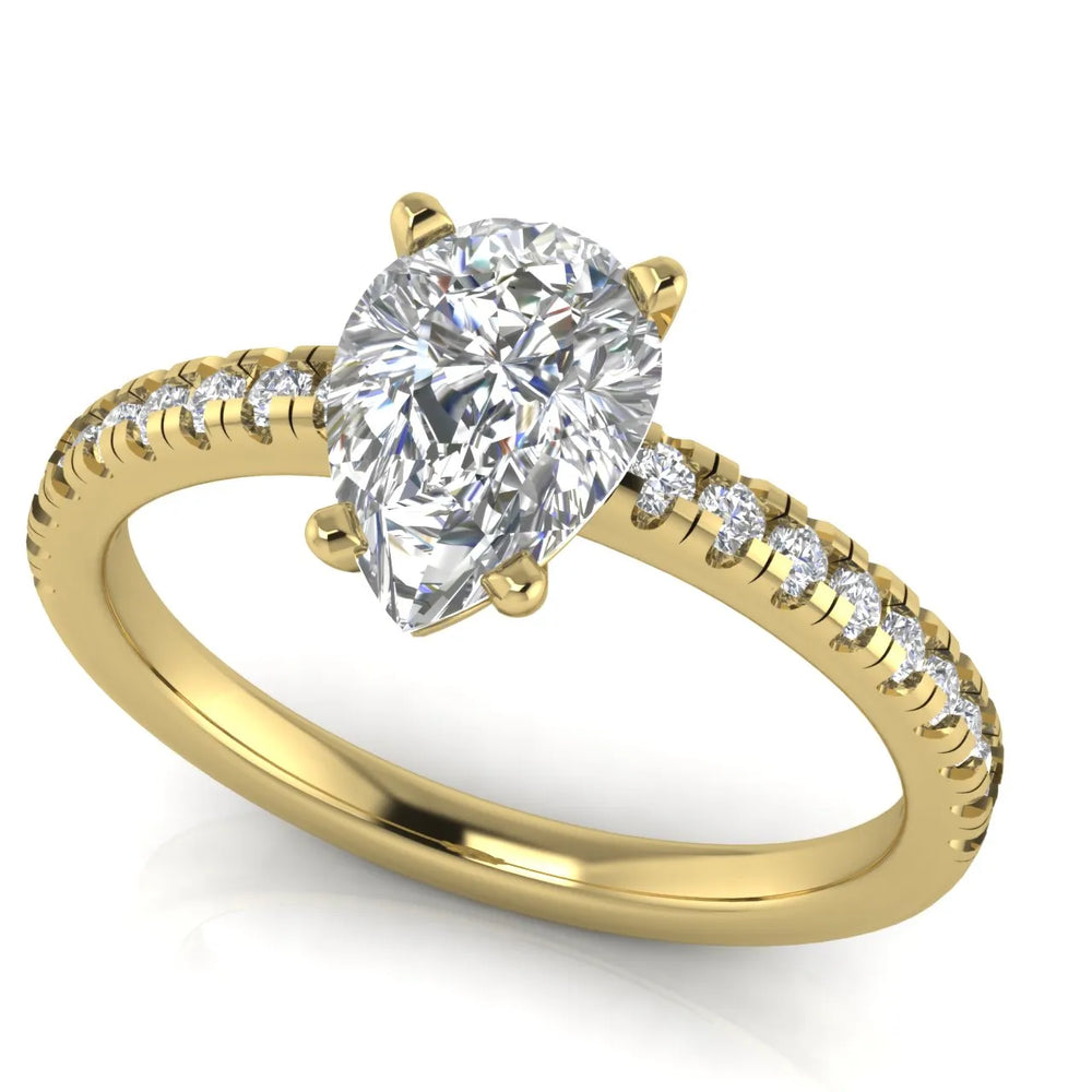Delicate Pavé Accent Solitaire Ring