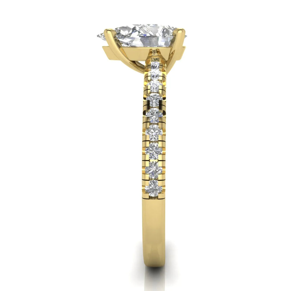 Delicate Pavé Accent Solitaire Ring