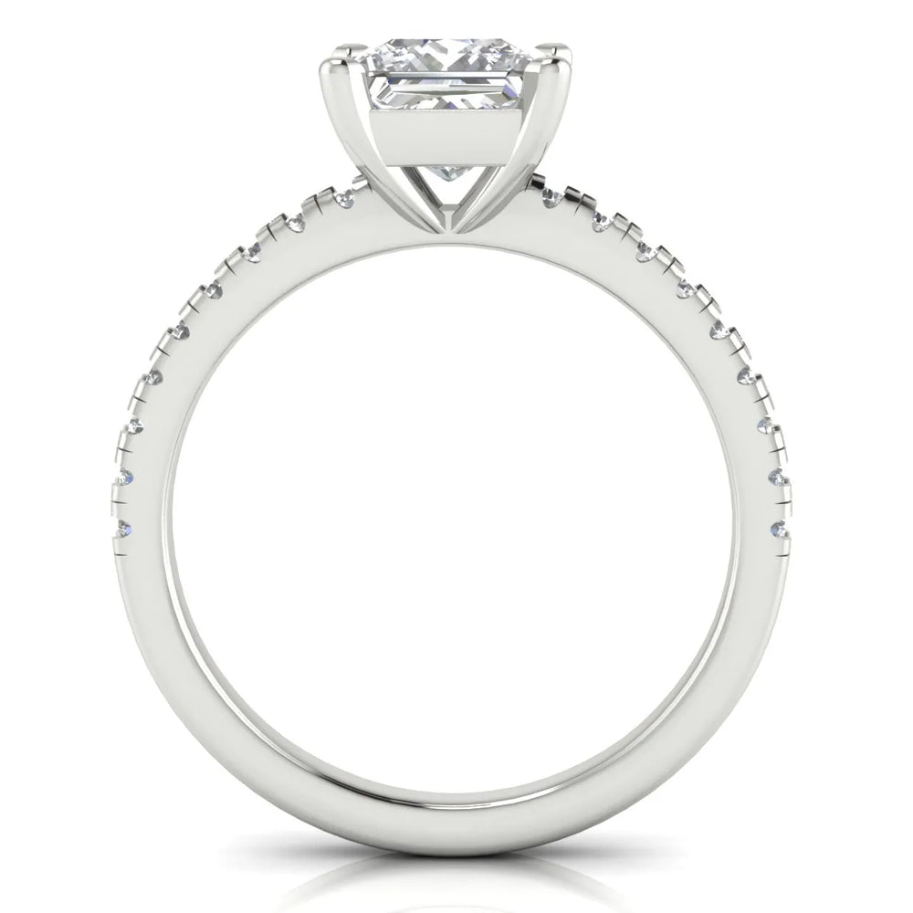Delicate Pavé Accent Solitaire Ring