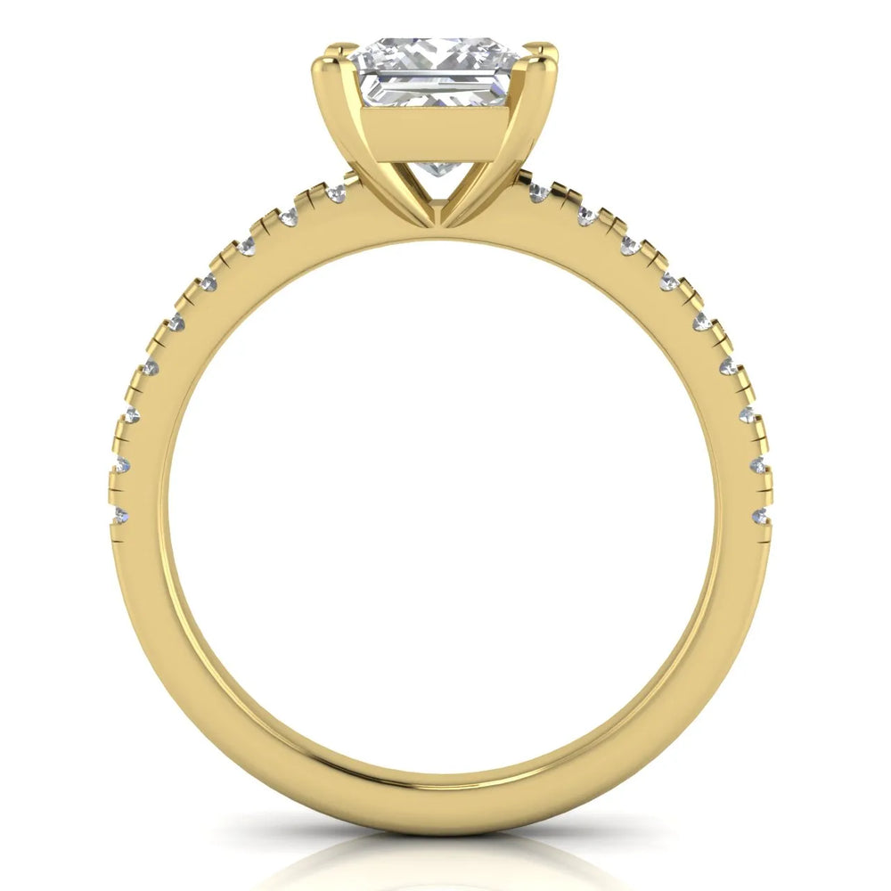 Delicate Pavé Accent Solitaire Ring
