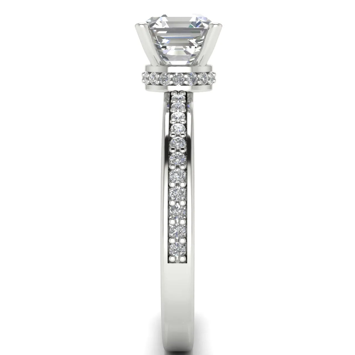 Delicate Pavé Accent Engagement Ring