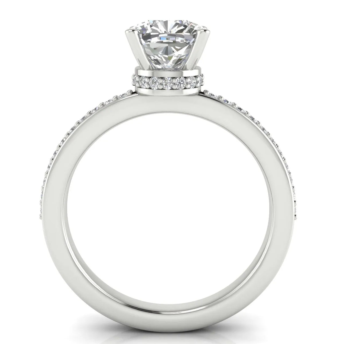 Delicate Pavé Accent Engagement Ring